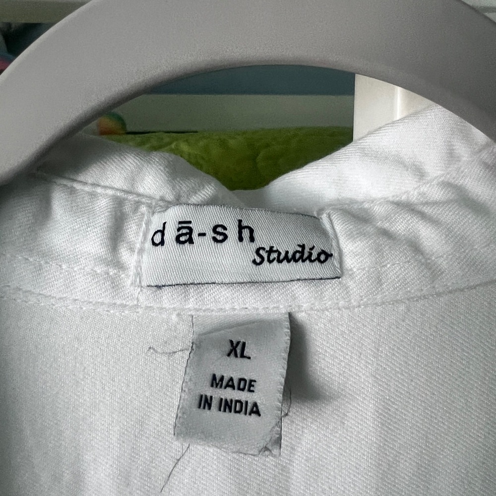 Dash Studio White Collared Cover-up or Tunic Shirt Dress Size XL - Picture 2 of 12